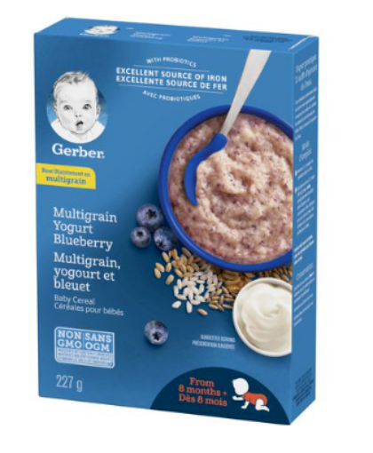 图片  GERBER Stage 3 Multigrain Yogurt Blueberry Baby Cereal