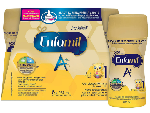 图片  Enfamil A+ 1 Baby Formula, Ready to Feed Bottles, Nipple-Ready 6 X 237mL
