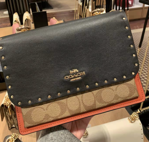 图片  COACH 蔻驰 斜挎包 链条 蛇皮