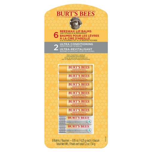 图片  Burt's Bees - 100% 天然保湿 润唇膏 - 8 件装