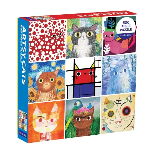 图片  Mudpuppy Artsy Cats 500PC Family Puzzle