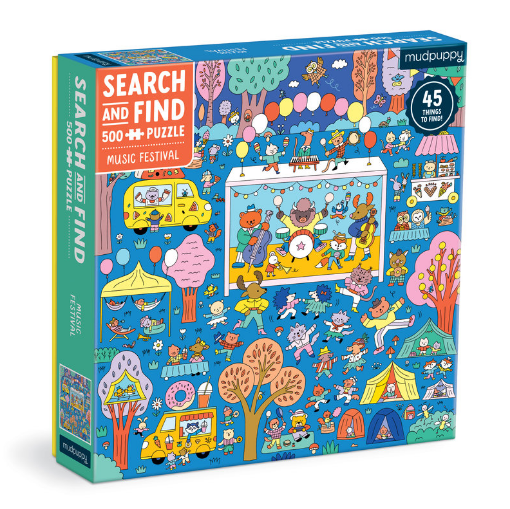 图片  MUDPUPPY Music Festival 500 Piece Search and Find Family Puzzl