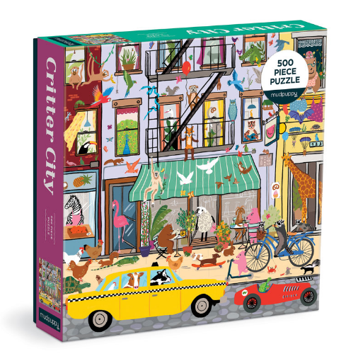 图片  Mudpuppy Critter City 500 Piece Family Puzzle