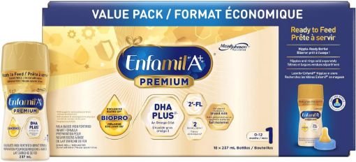 图片  Enfamil A+ 美赞臣一段幼儿营养饮料,即饮型水奶 18x237mL (带奶嘴)