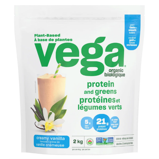 图片  Vega 有机植物绿色蛋白粉奶油香草味 2kg 