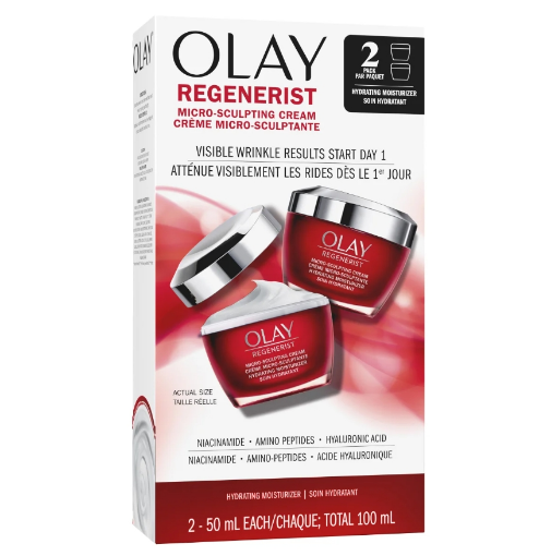 图片  Olay 大红瓶 新生塑颜微雕霜面部保湿面霜，2 x 50 毫升