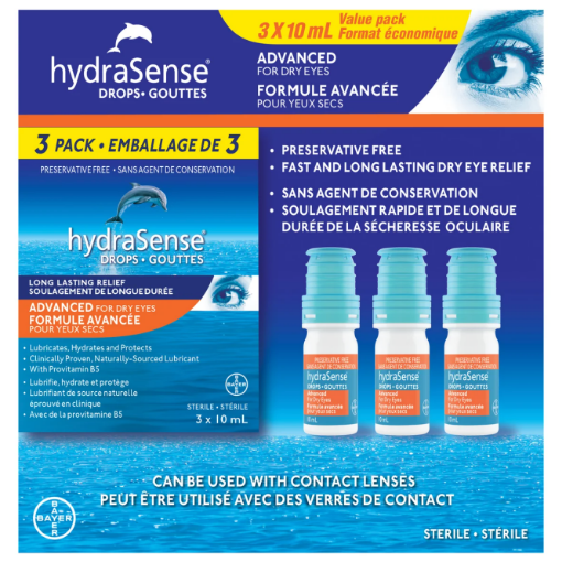 图片  HydraSense 高级干眼症滴眼液，3 x 10ml